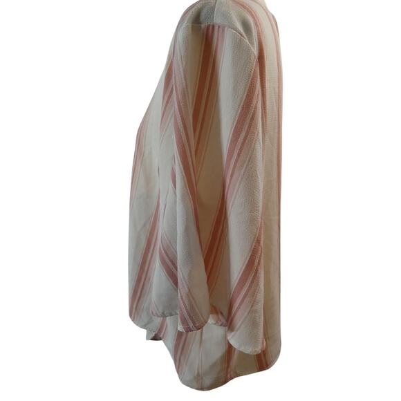 LUSH Women's Large Pink Striped Blouse Buttons Tie Hem Flowy - Picture 3 of 7